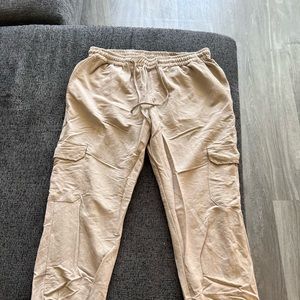 Tan Cargo Joggers